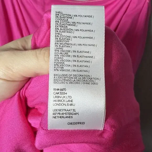 By Anthropologie Plunge Drop-waist A-line Mini Dress Pink RN#66170 Size L - Picture 7 of 10